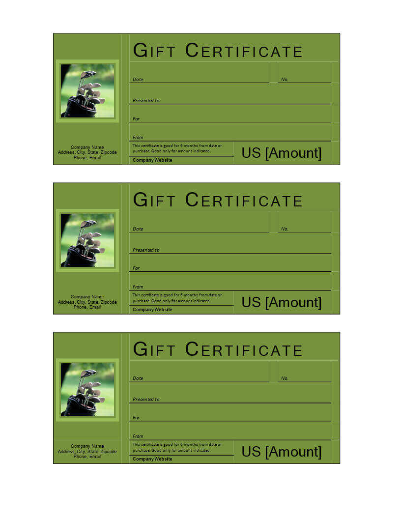 Golf Gift Voucher | Templates At Allbusinesstemplates Intended For Golf Gift Certificate Template