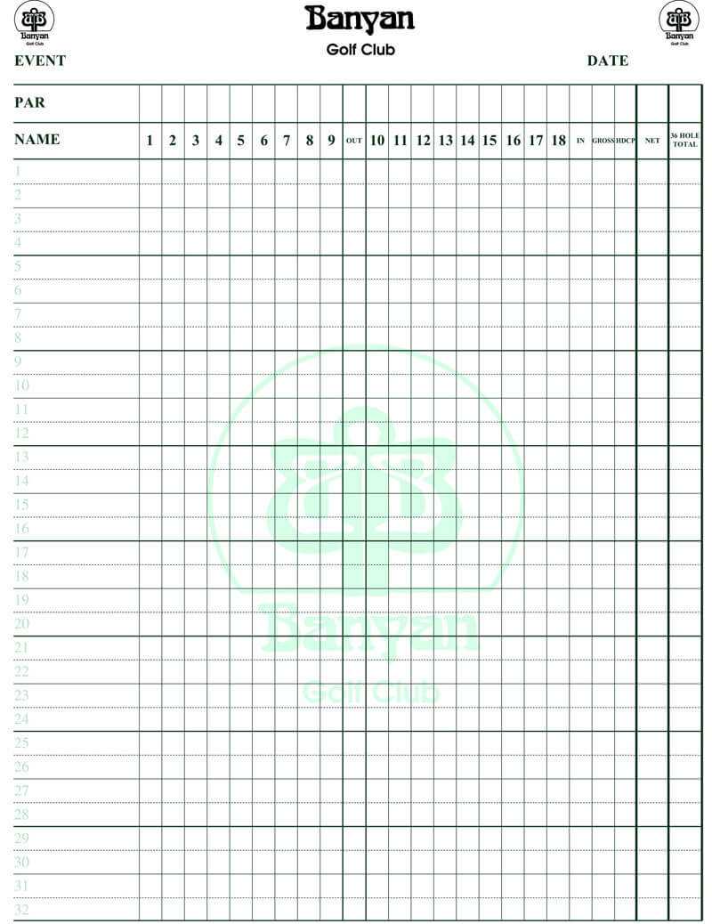 Golf Score Card Template – Yupar.magdalene Project Throughout Golf Score Cards Template