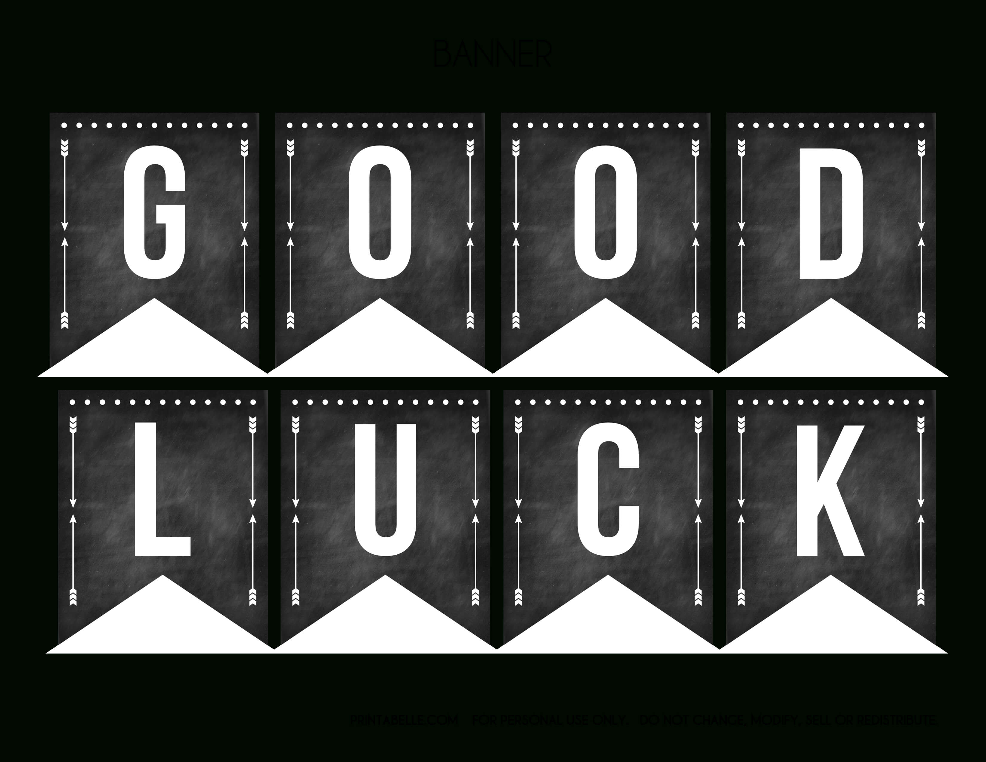 Good Luck Banner Template Best Template Examples | Sweet Intended For Good Luck Banner Template