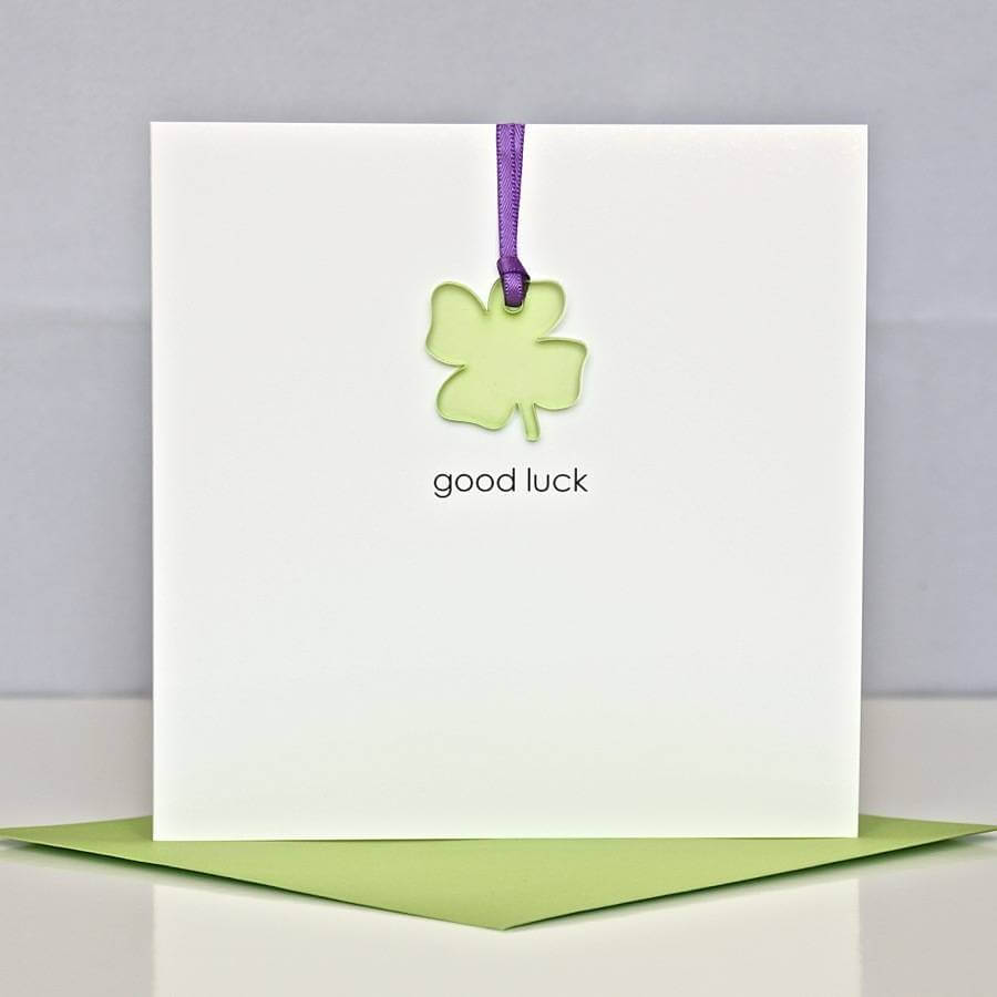 'good Luck' Greeting Card With Good Luck Card Template