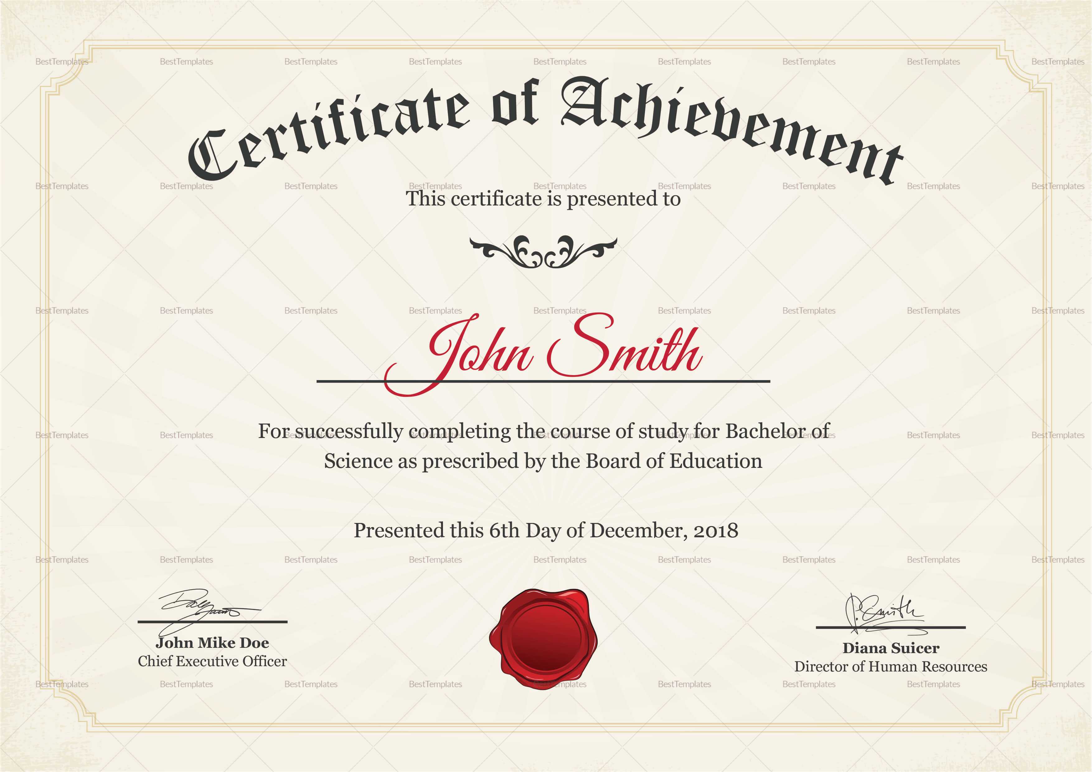 Graduation Degree Certificate Template Intended For College Graduation Certificate Template