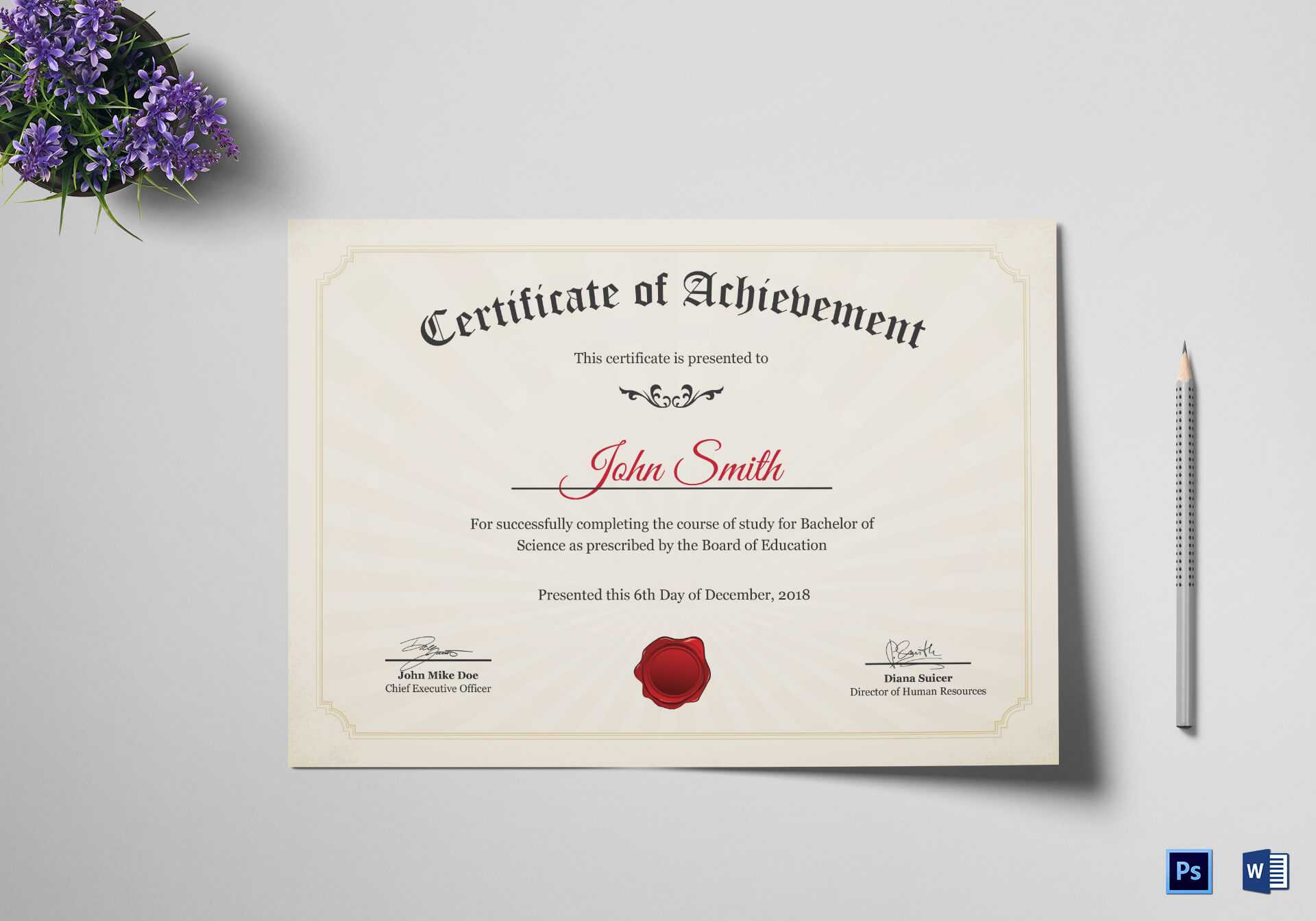 Graduation Degree Certificate Template Intended For Graduation Certificate Template Word