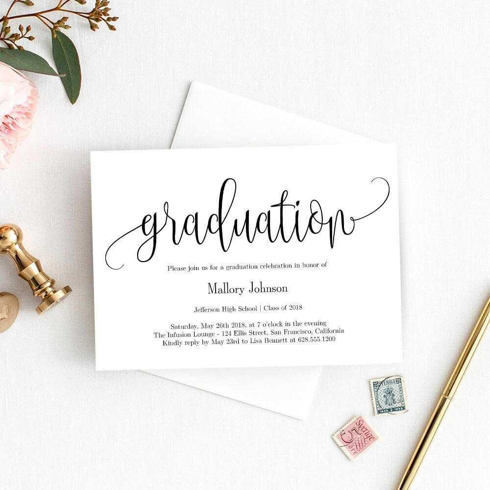 Graduation Party Invitation Template – Printable Graduation Regarding Celebrate It Templates Place Cards