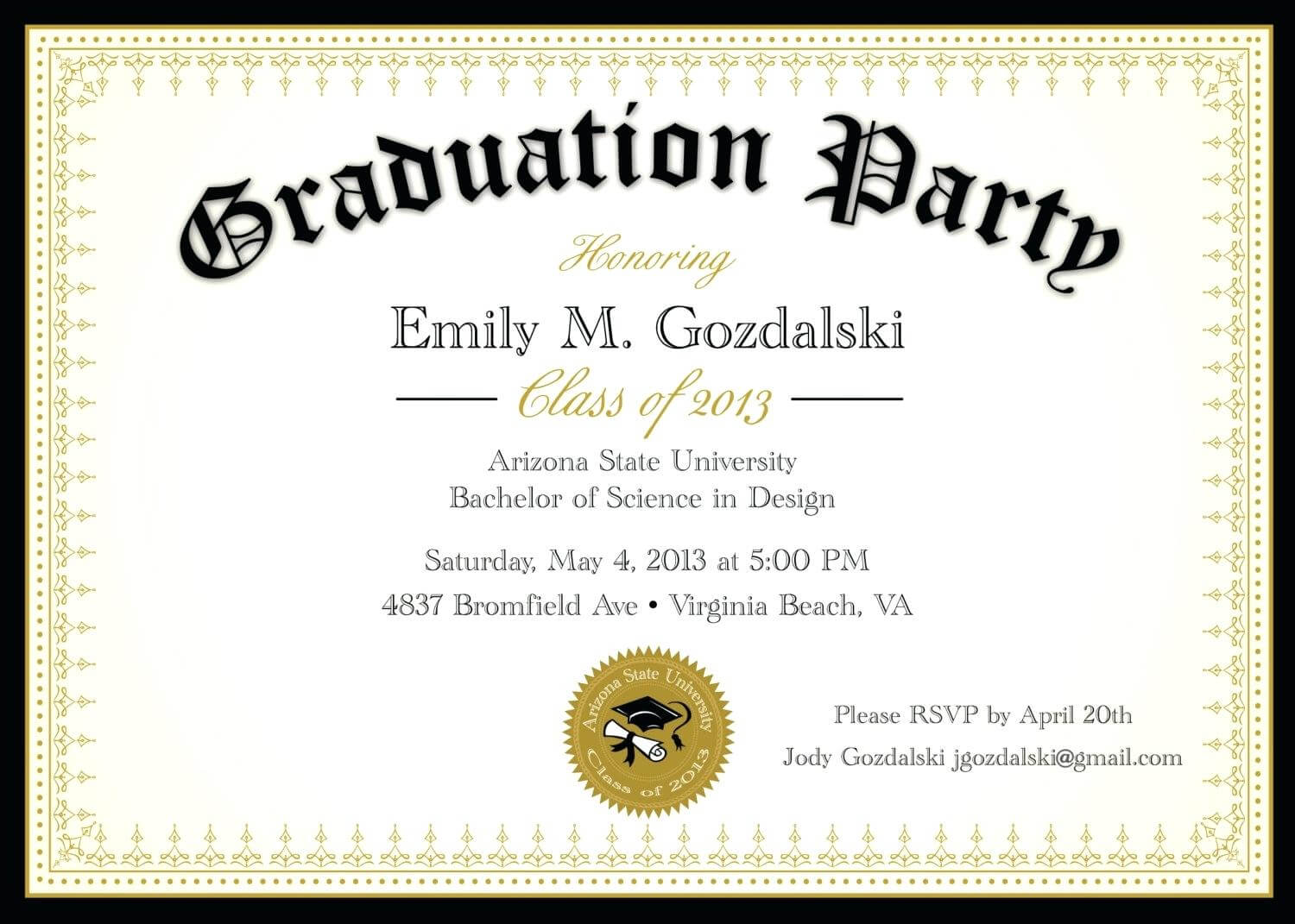Graduation Party Invitation Templates Free Word Intended For Graduation Party Invitation Templates Free Word