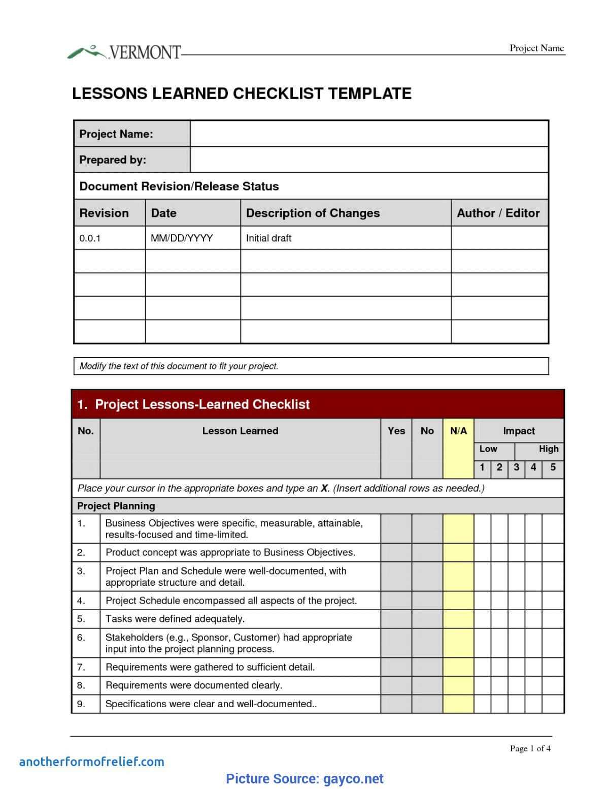 Great Lessons Learnt Template Checklist Prince2 Lessons With Regard To Lessons Learnt Report Template