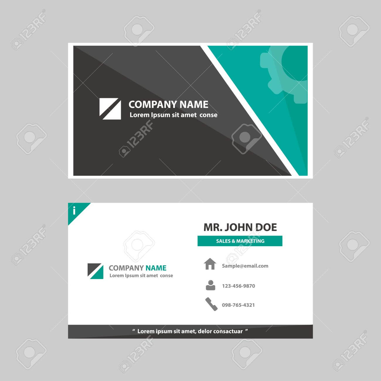 Green And Black Multipurpose Business Profile Card Template Flat.. Within Advertising Card Template