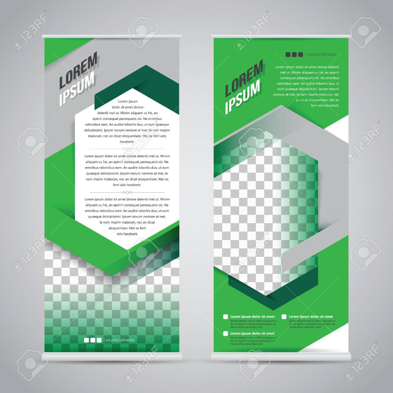 Green Roll Up Banner Stand Design Template Pertaining To Banner Stand Design Templates