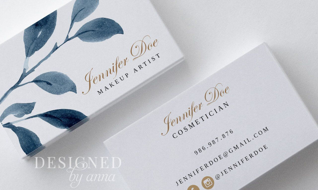 Greenery Business Card Design Printable Busienss Card Within Call Card Templates