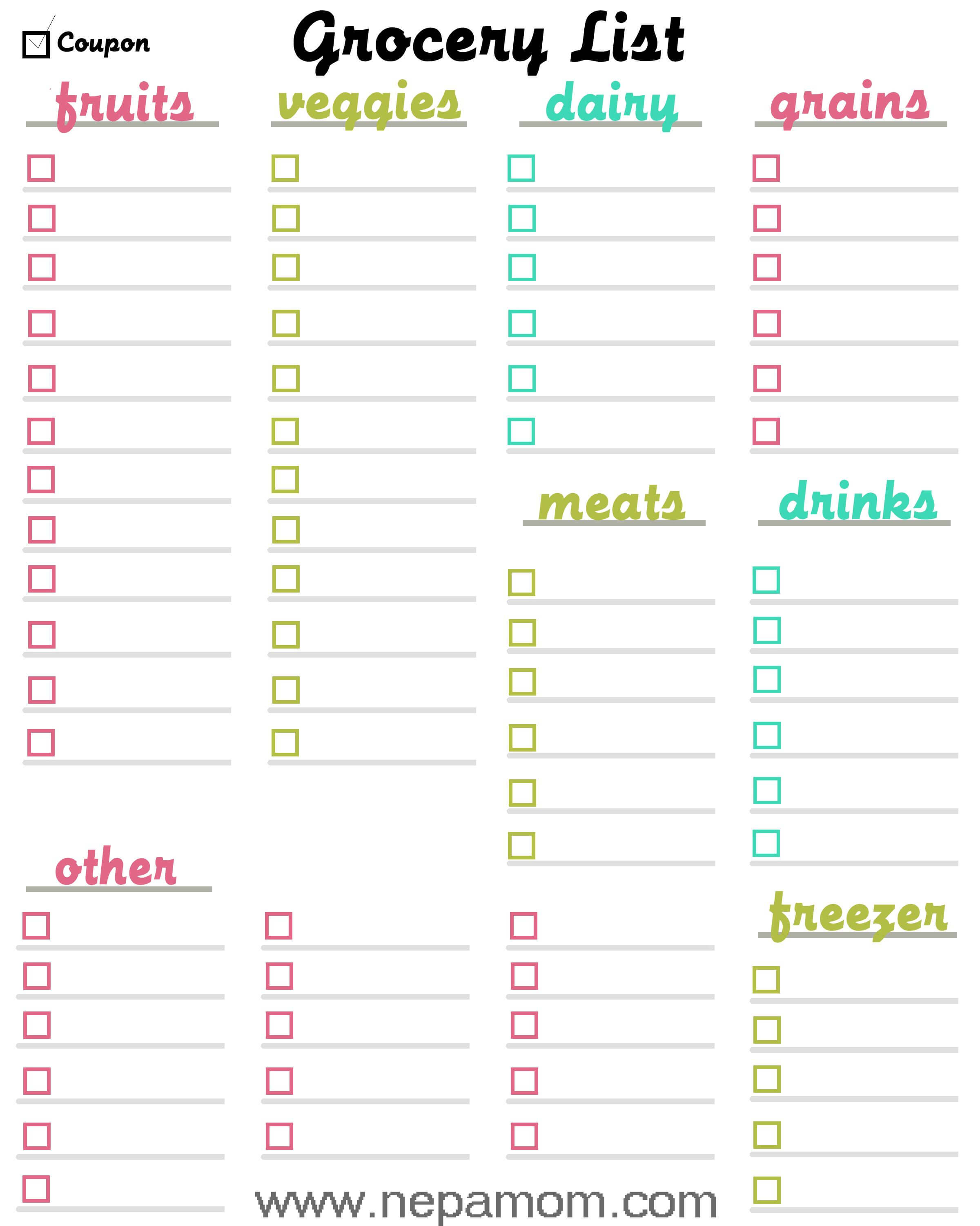 Grocery Shopping List Template–Print This Template Out And Regarding Blank Grocery Shopping List Template