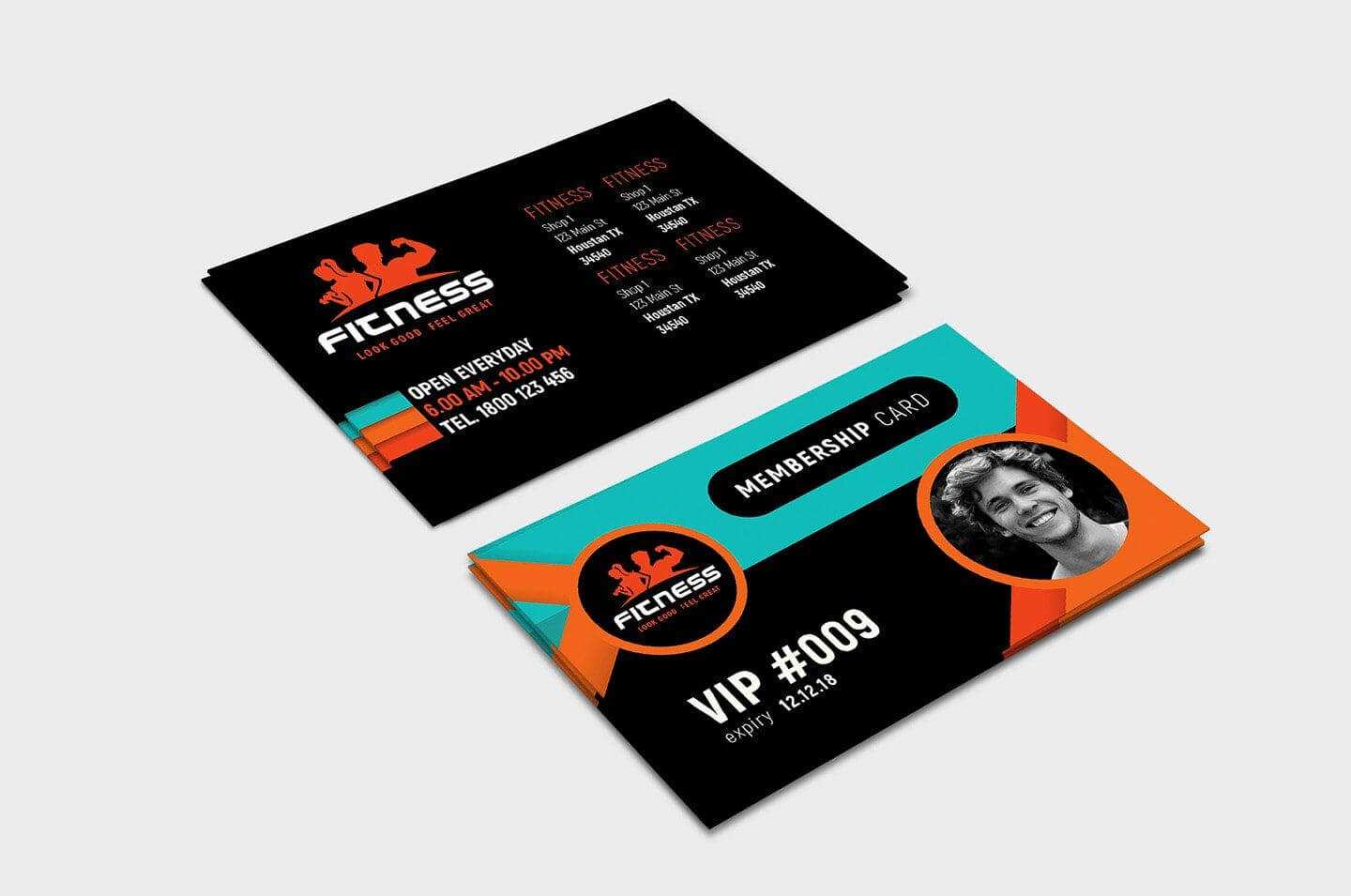 Gym Fitness Membership Card Template #ad , #ad, #illustrator For Gym Membership Card Template