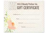 Hair Beauty Salon Gift Certificate Template | Zazzle regarding Salon Gift Certificate Template