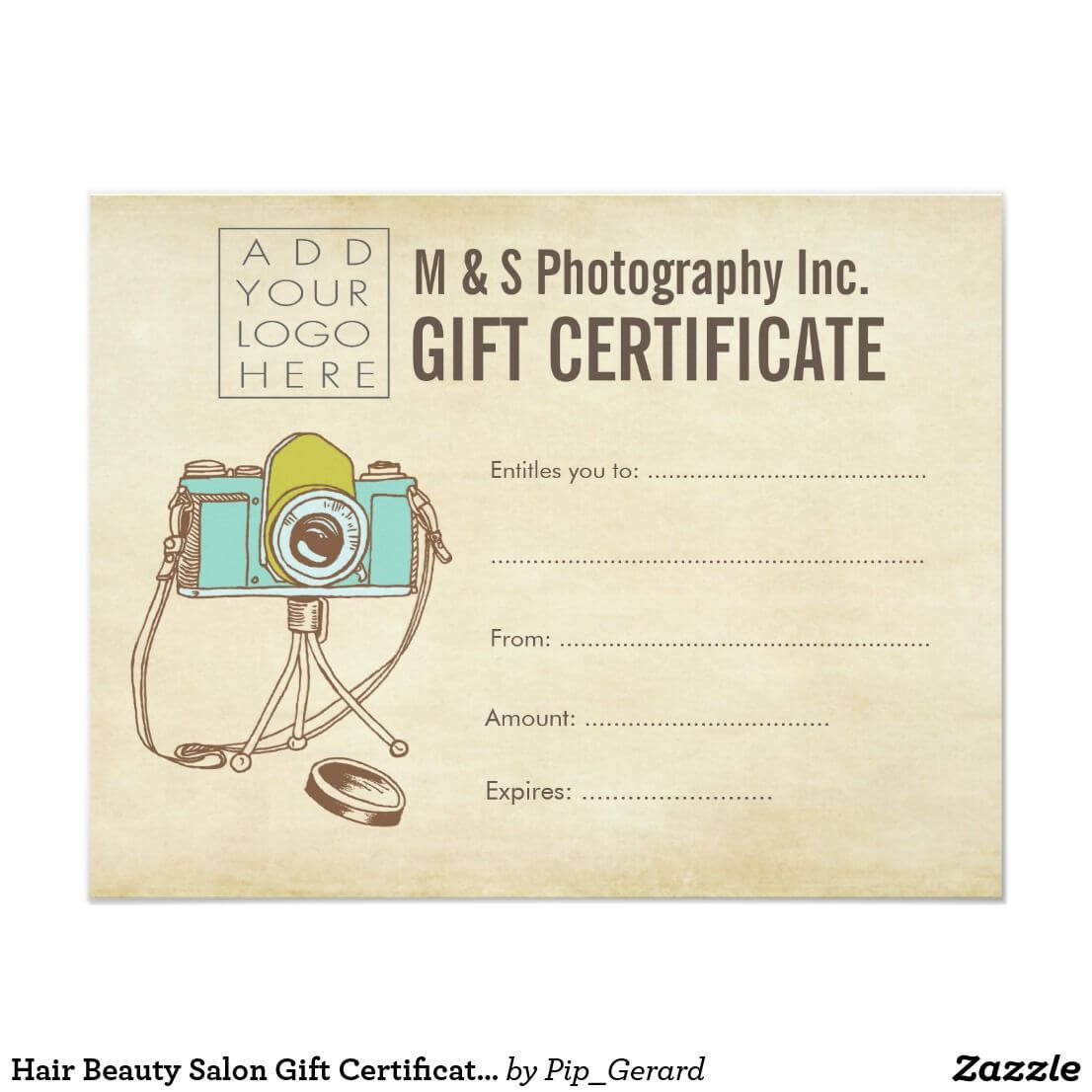 Hair Beauty Salon Gift Certificate Template | Zazzle Throughout Salon Gift Certificate Template
