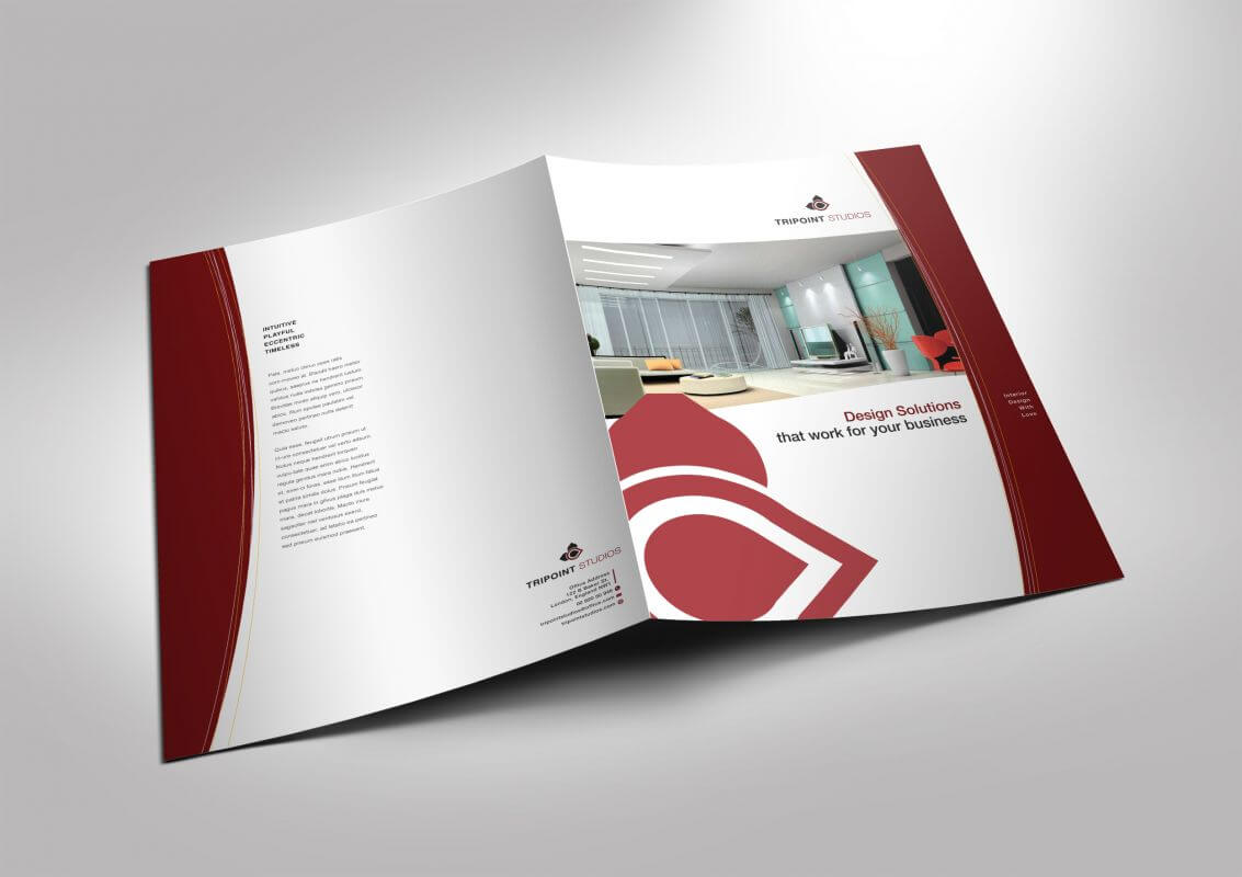 Half Fold Brochure Template For Design Company Marketing Regarding Half Page Brochure Template