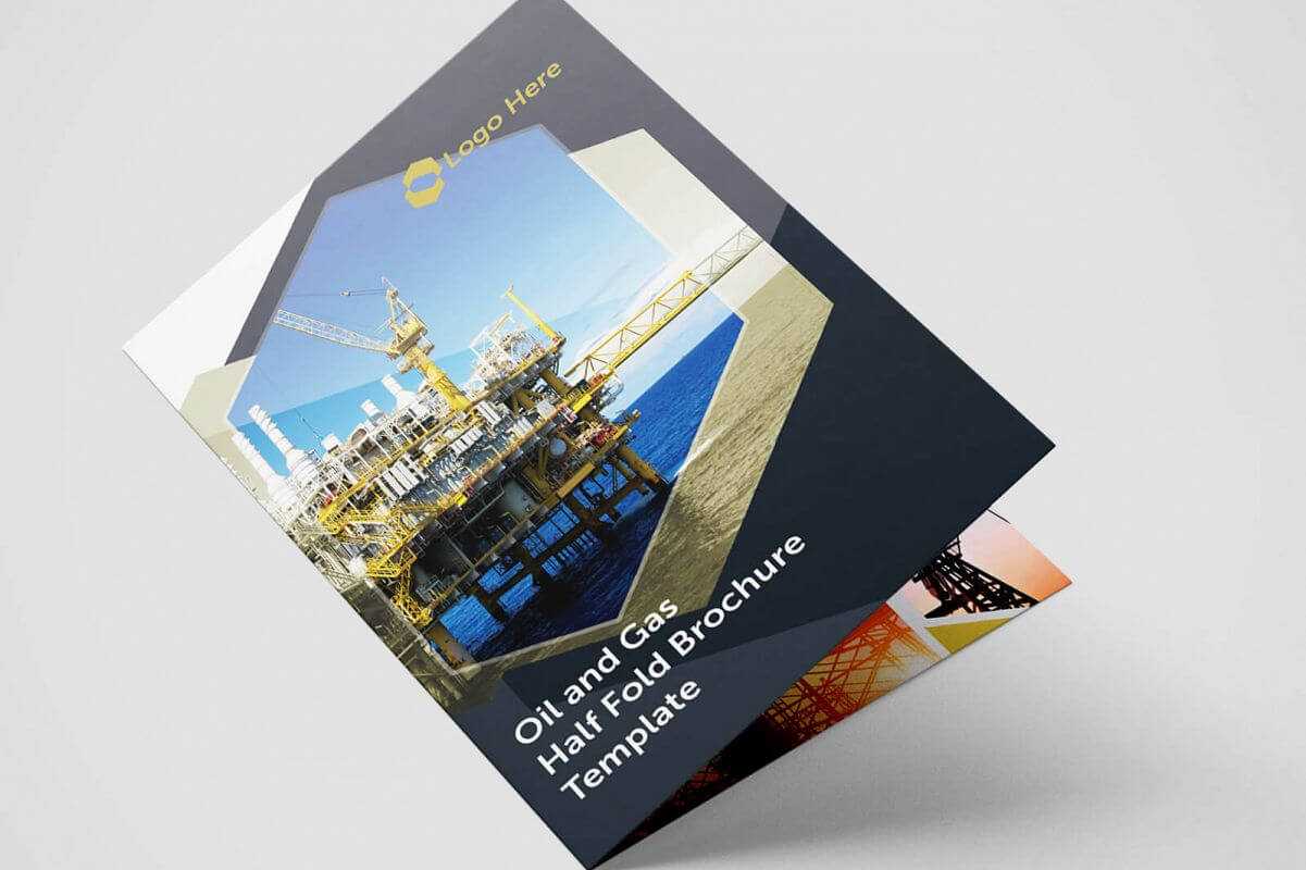 Half Fold Oil And Gas Brochure Template In Half Page Brochure Template