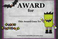 Halloween Costume Award In 2019 | Halloween Costume Awards intended for Halloween Costume Certificate Template