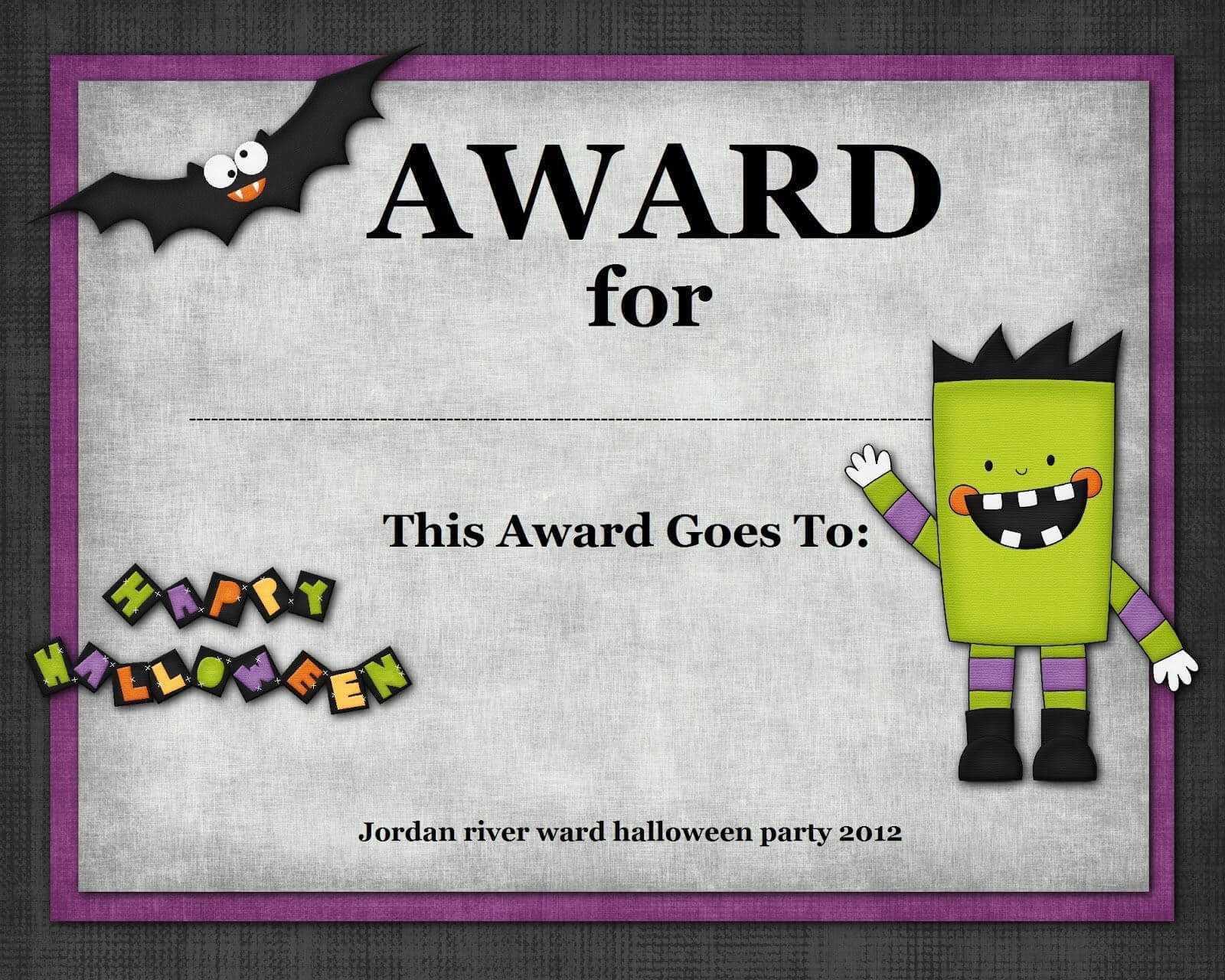 Halloween Costume Award In 2019 | Halloween Costume Awards Intended For Halloween Costume Certificate Template