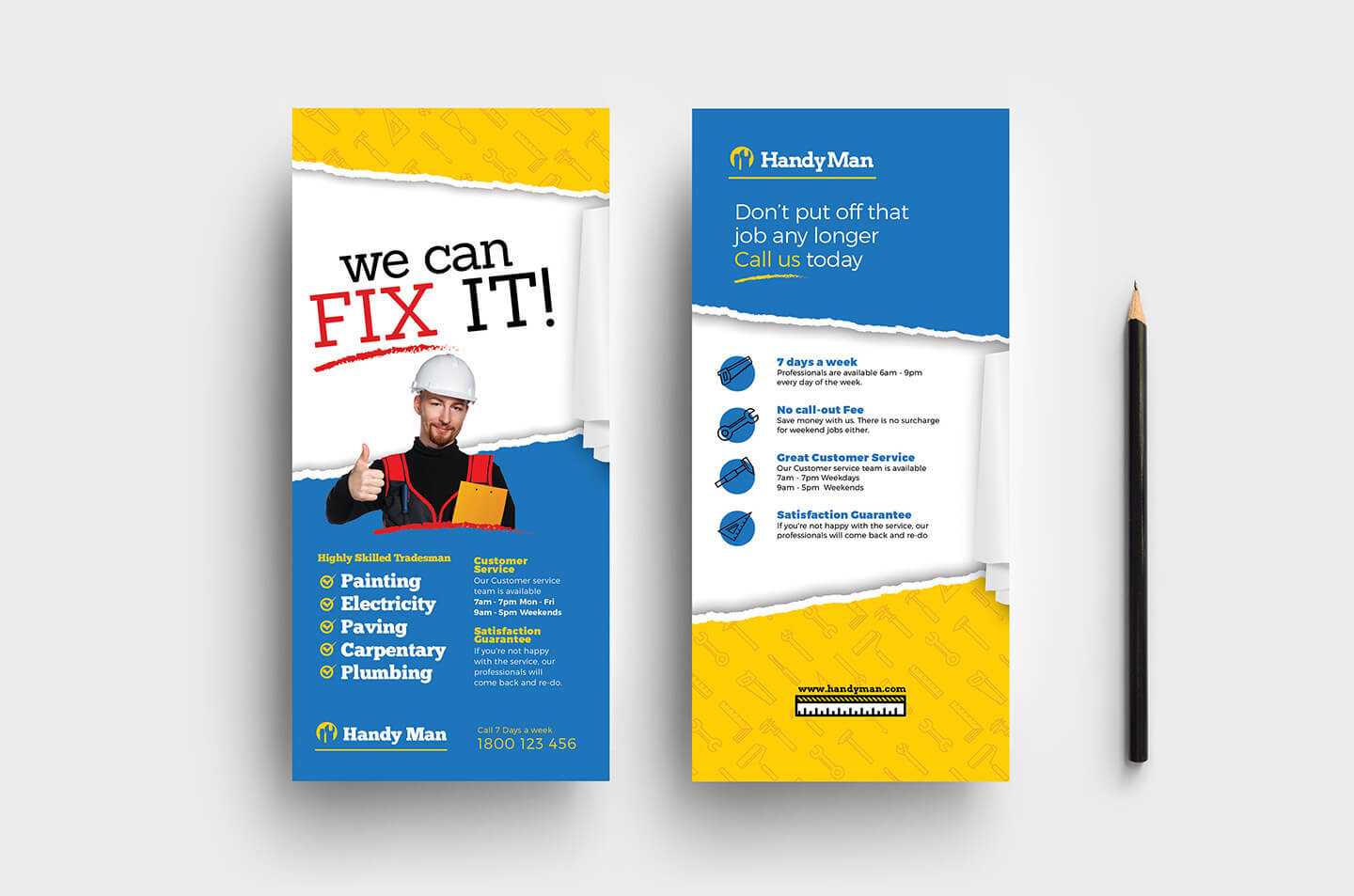 Handyman Dl Rack Card Template In Psd, Ai & Vector – Brandpacks Regarding Dl Card Template