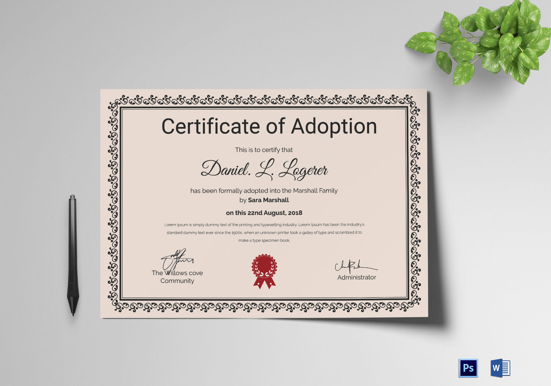 Happy Adoption Certificate Template In Adoption Certificate Template
