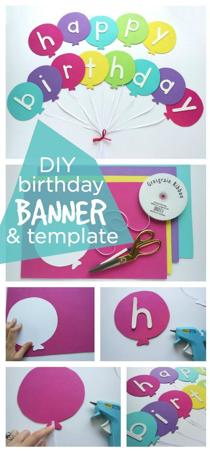 Happy Birthday Banner Diy Template | Birthday Banner Regarding Diy Birthday Banner Template