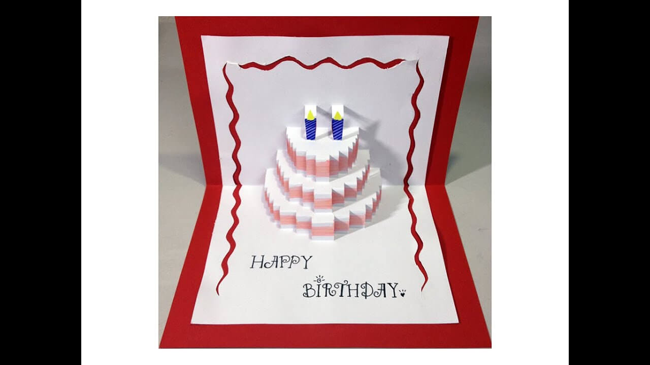 Happy Birthday Cake – Pop Up Card Tutorial Inside Happy Birthday Pop Up Card Free Template