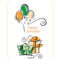 Happy Birthday Card (With Balloons, Quarter-Fold) throughout Quarter Fold Birthday Card Template