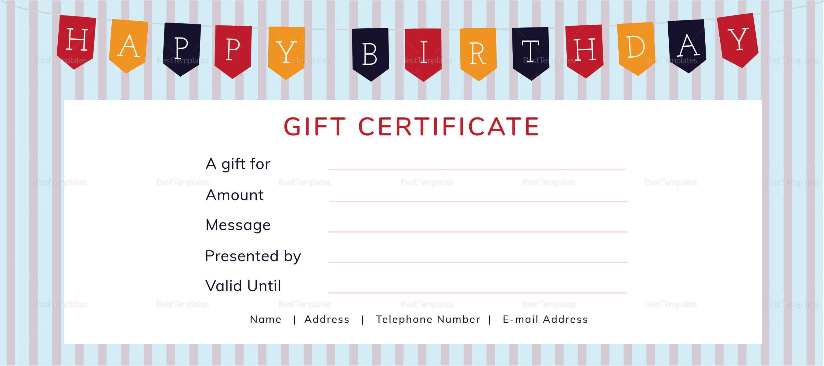 Happy Birthday Gift Certificate Template Intended For Indesign Gift Certificate Template