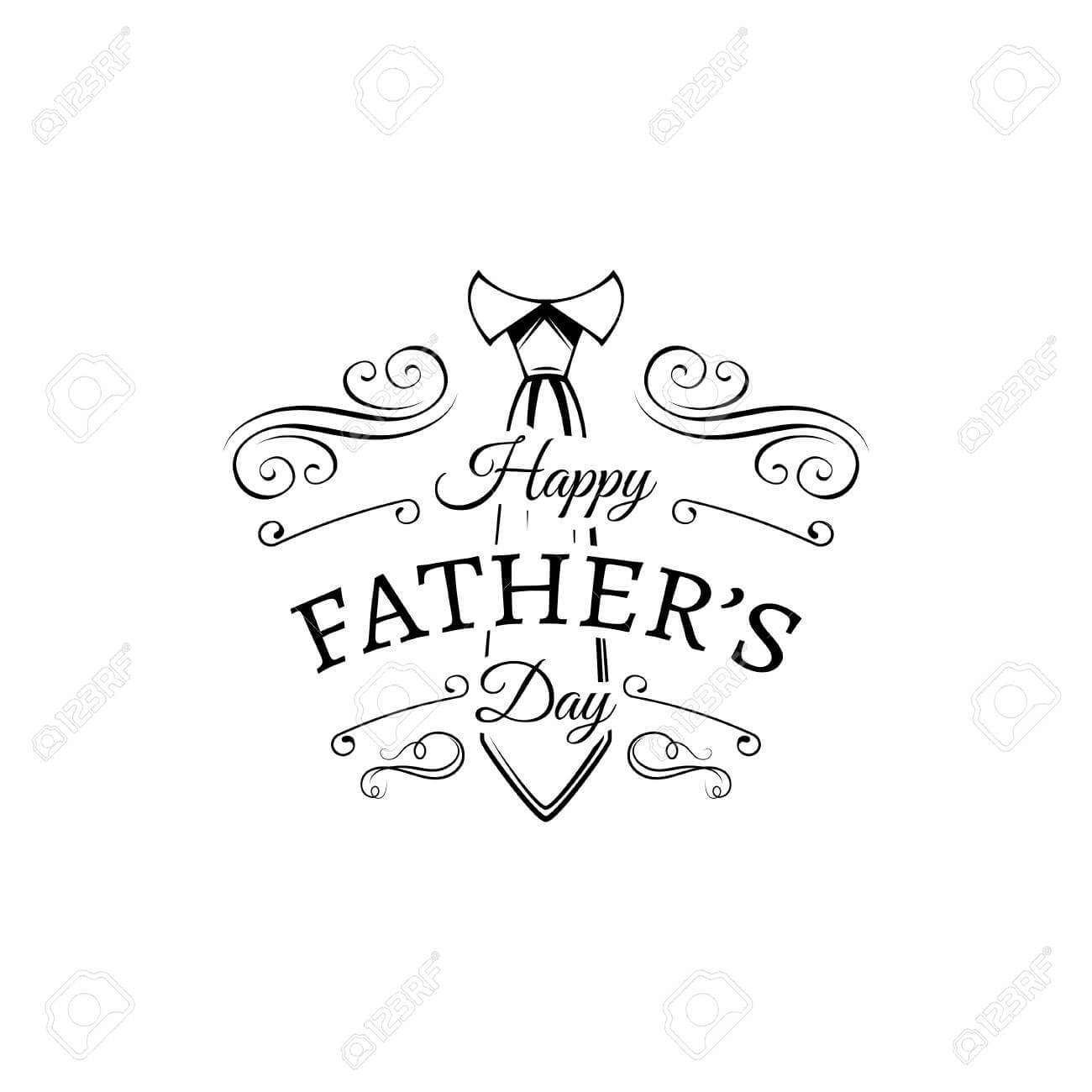 Happy Fathers Day Card Design With Necktie Vector Illustration For Fathers Day Card Template