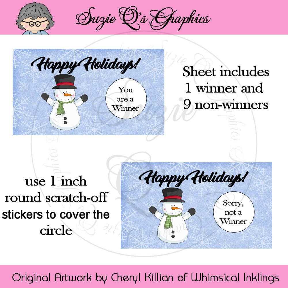 Happy Holidays Scratch Off Card Template – Digital Printable Regarding Scratch Off Card Templates