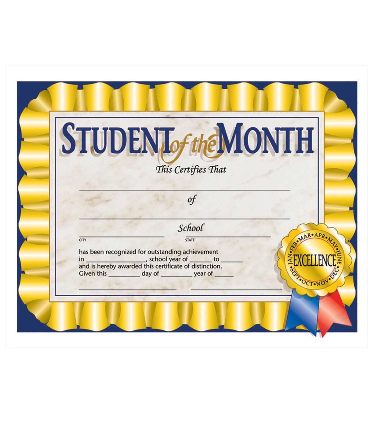 Hayes Student Of The Month Certificate, 30 Per Pack, 6 Packs With Hayes Certificate Templates