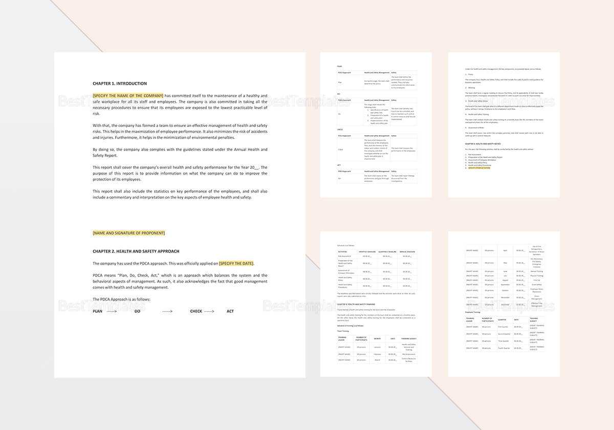 Health And Safety Annual Report Template For Annual Health And Safety Report Template