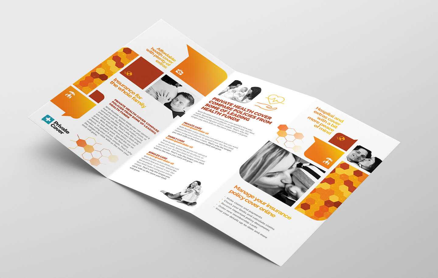 Health Insurance Tri Fold Brochure Template In Psd, Ai Within Membership Brochure Template