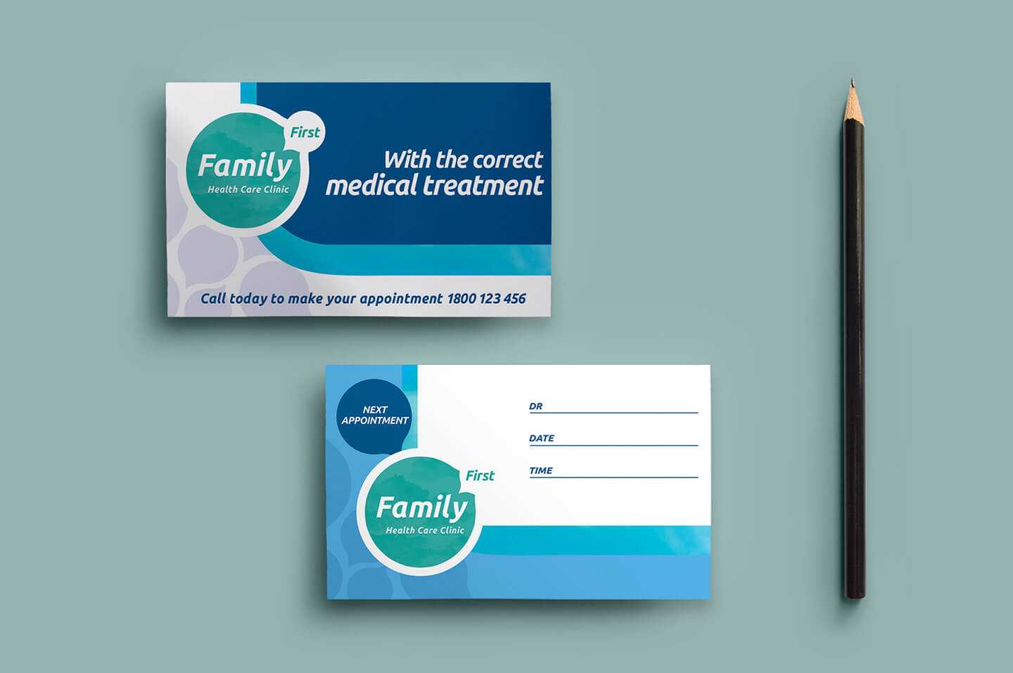 Healthcare Clinic Appointment Card Template In Psd, Ai Within Medical Appointment Card Template Free