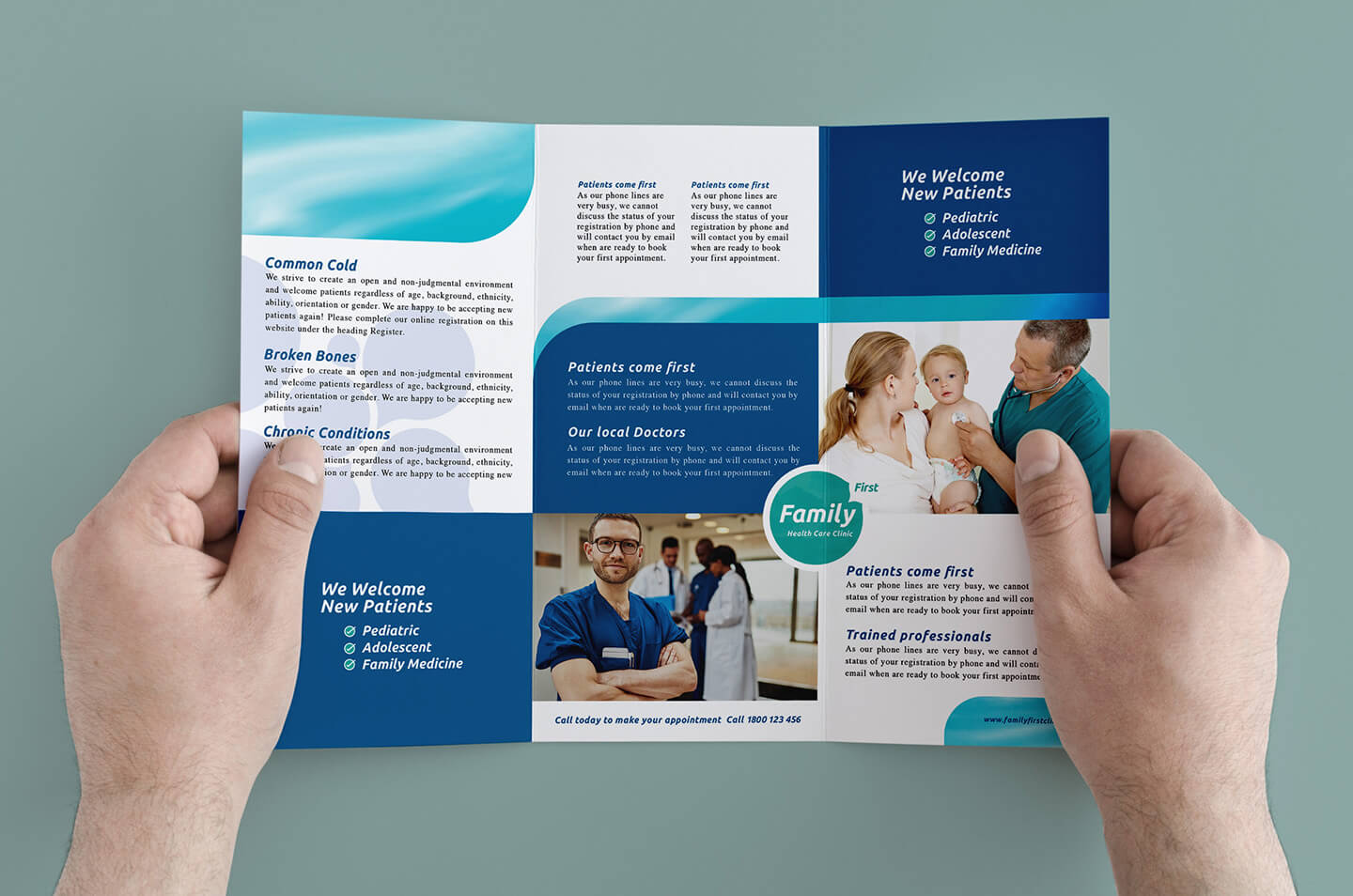 Healthcare Clinic Tri Fold Brochure Template In Psd, Ai With Regard To Welcome Brochure Template