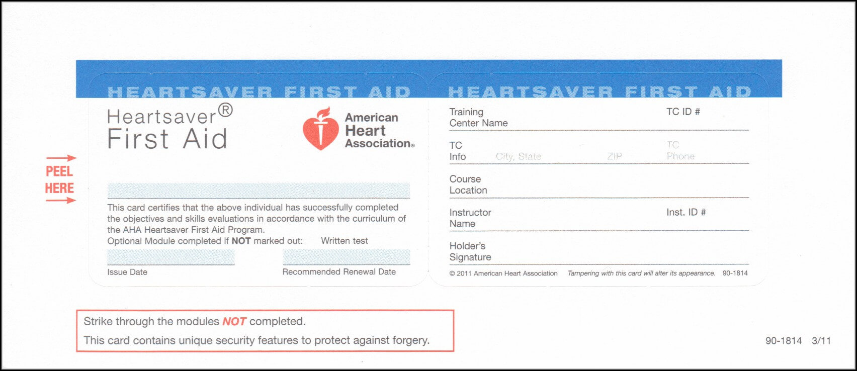 Heartsaver First Aid Cpr Aed Card Template – Template 1 Pertaining To Cpr Card Template
