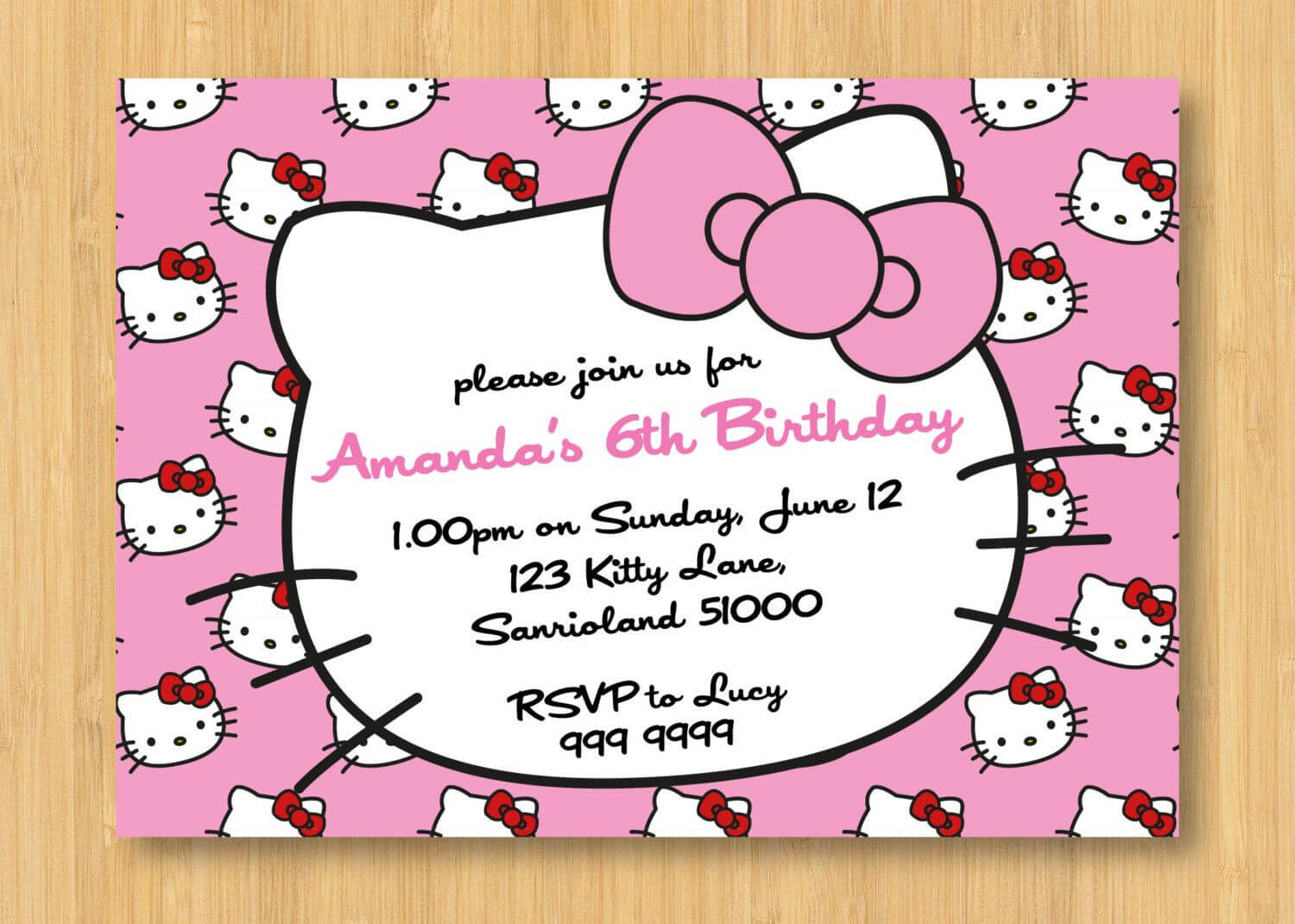 Hello Kitty Birthday Invitations Printable Free – Invitation With Hello Kitty Birthday Card Template Free