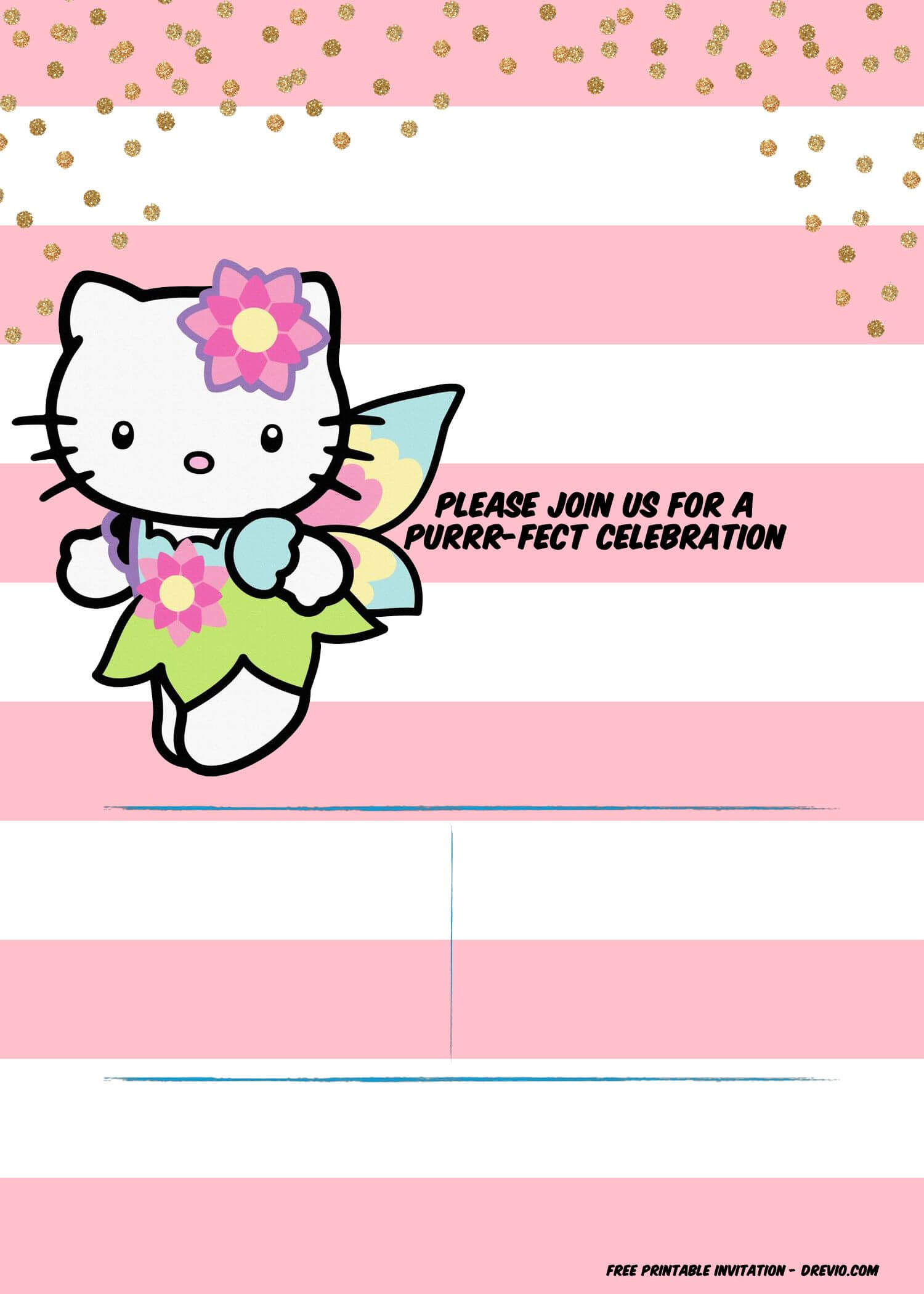 Hello Kitty Invitation Template – Portrait Mode | Free With Regard To Hello Kitty Banner Template