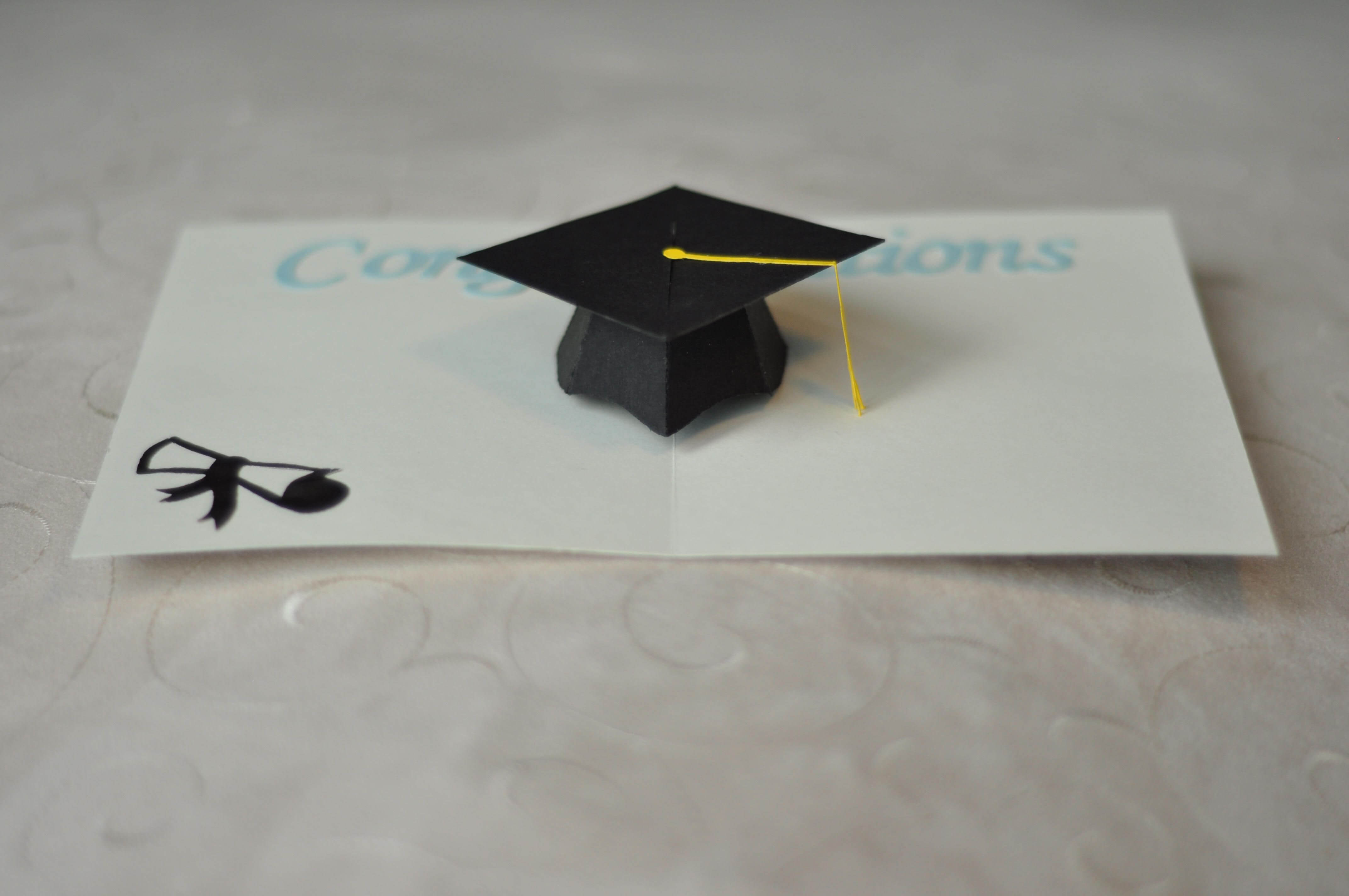 Here Is The Tutorial And Template For The 3D Graduation Cap Throughout Graduation Pop Up Card Template
