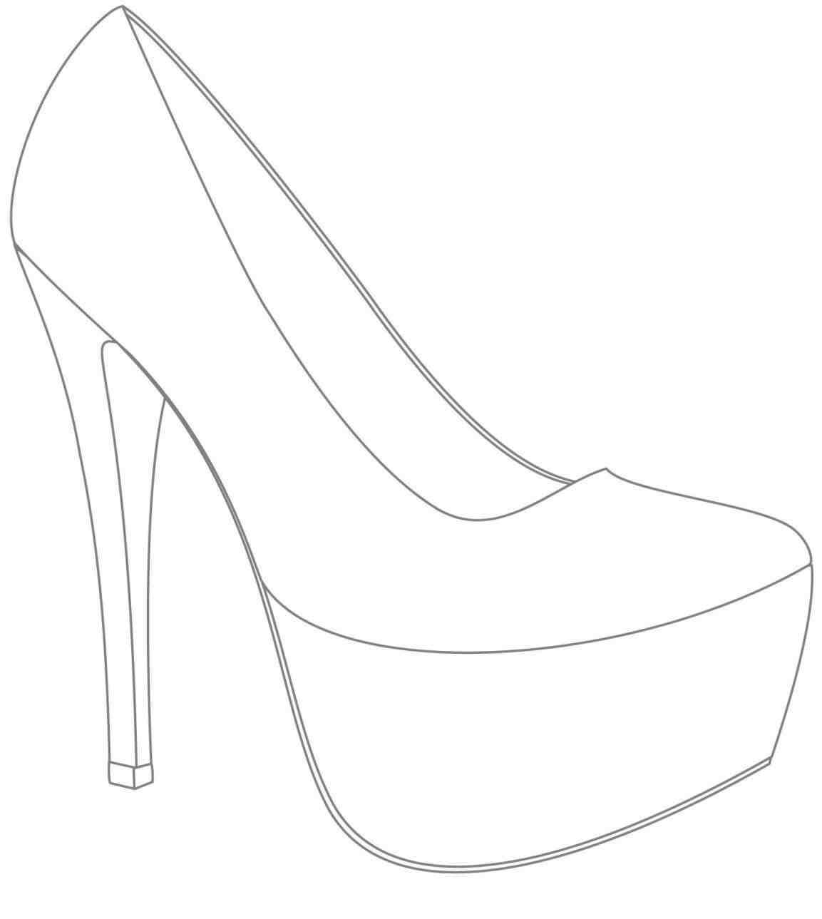 High Heel Drawing Template At Paintingvalley | Explore Intended For High Heel Template For Cards