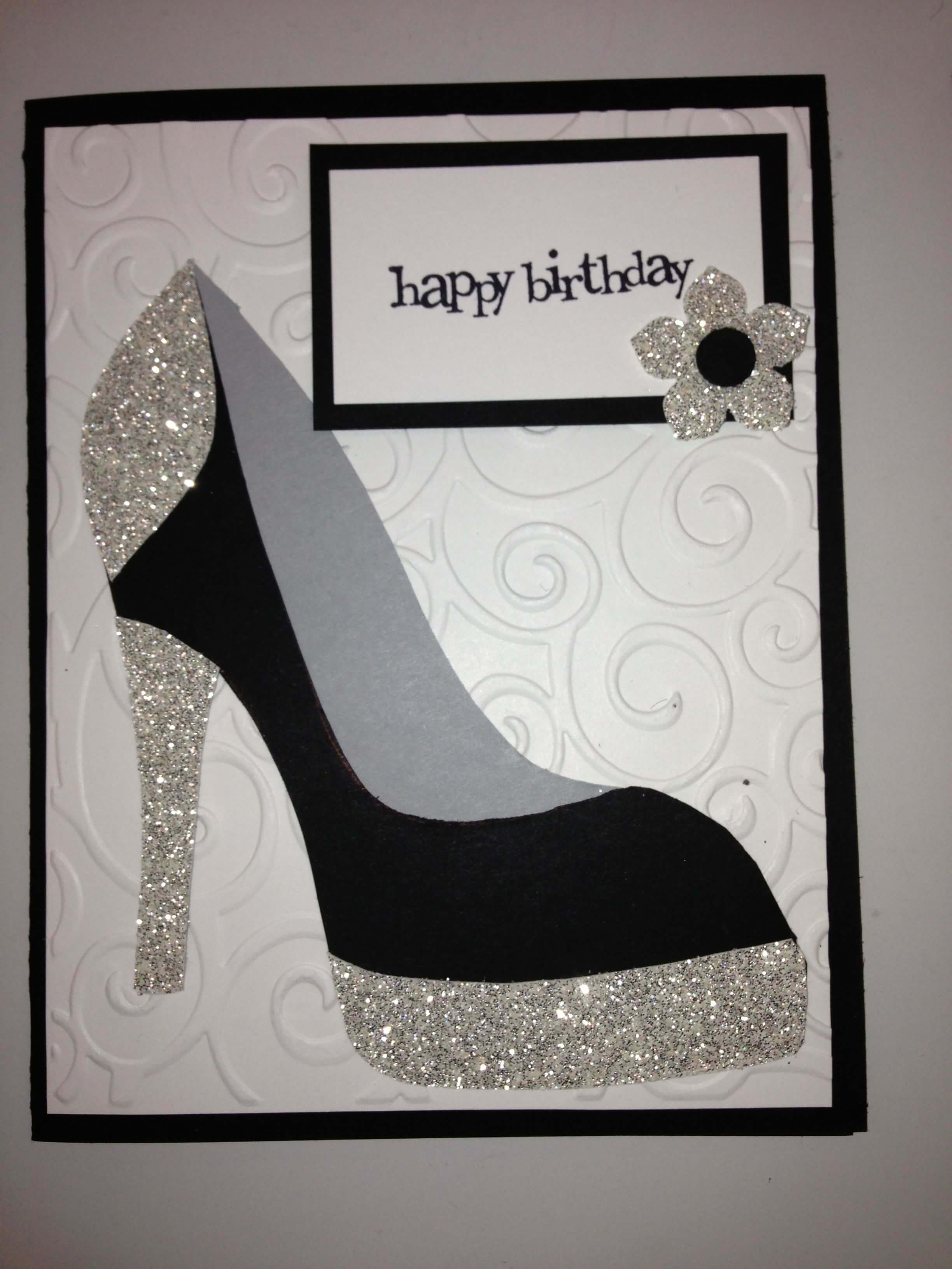 High Heel Shoe Card – Birthday Tanya Bell's High Heel Shoe In High Heel Shoe Template For Card