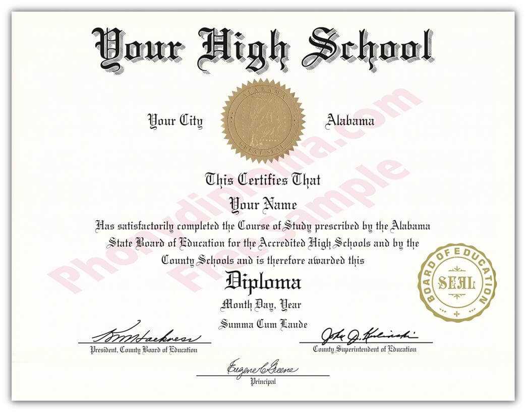 High School Fake Diplomas, Fake High School Degrees And Throughout Fake Diploma Certificate Template