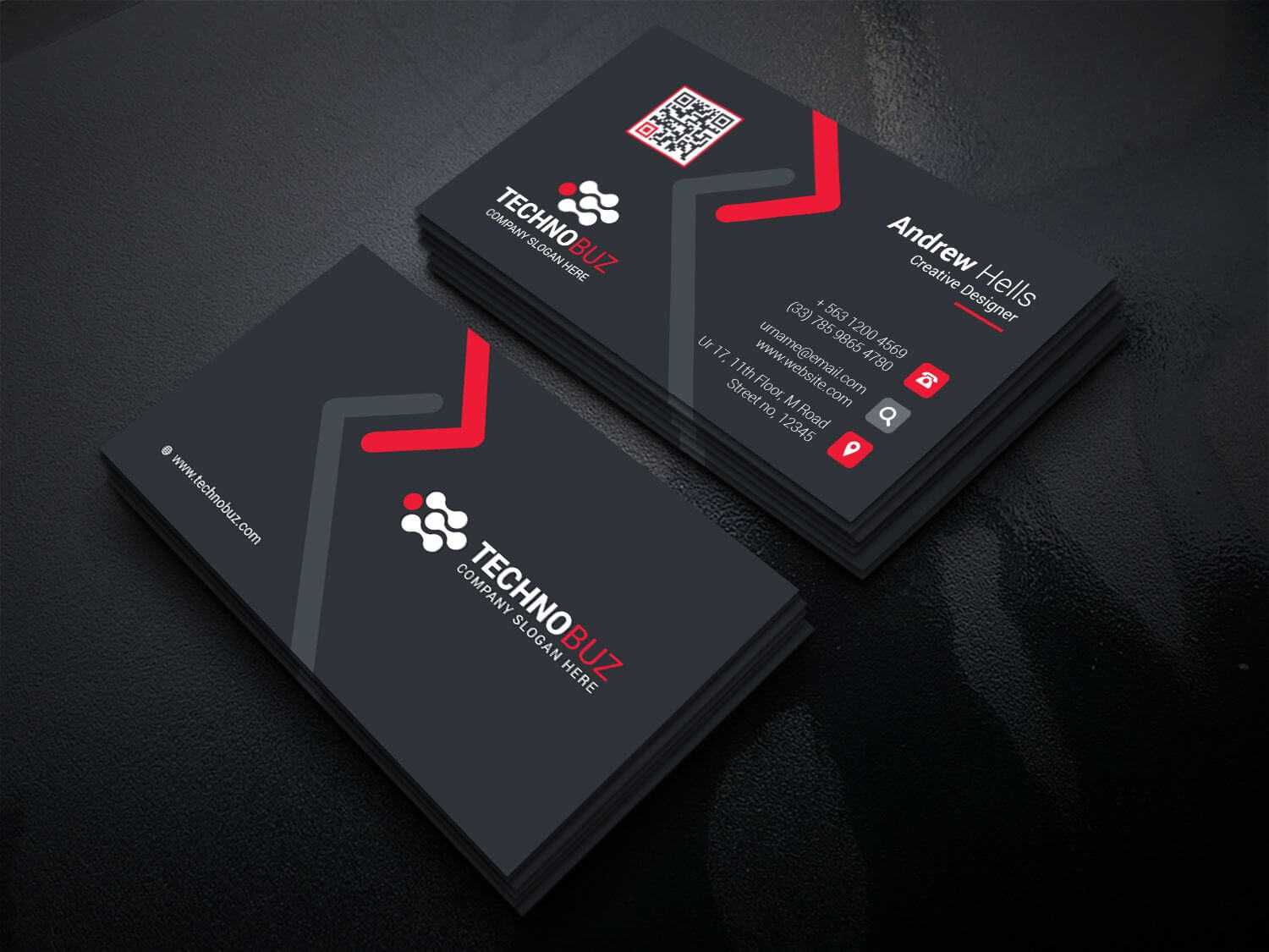 High Tech Company Business Card Template | Business Cards Throughout Company Business Cards Templates