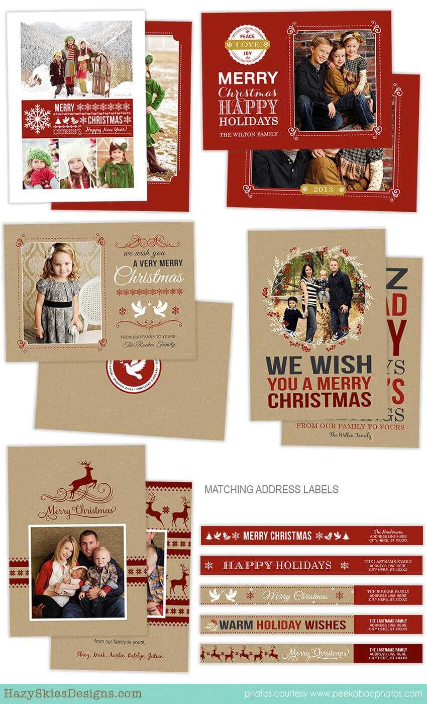 Holiday Card Photoshop Templates For Photographers Pertaining To Holiday Card Templates For Photographers