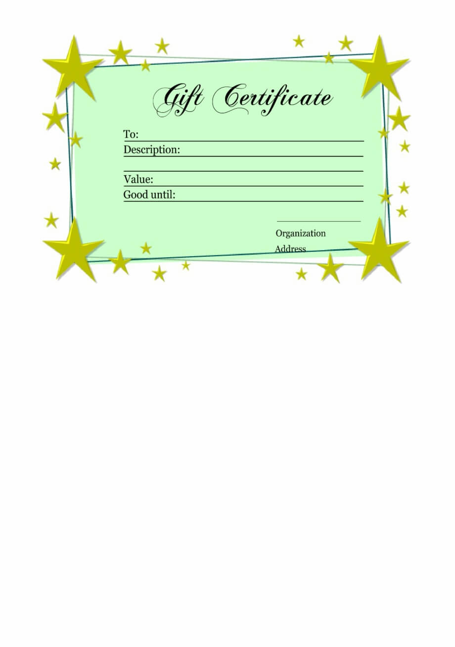 Homemade Gift Certificate Template – Printable Gift Vouchers In Homemade Gift Certificate Template