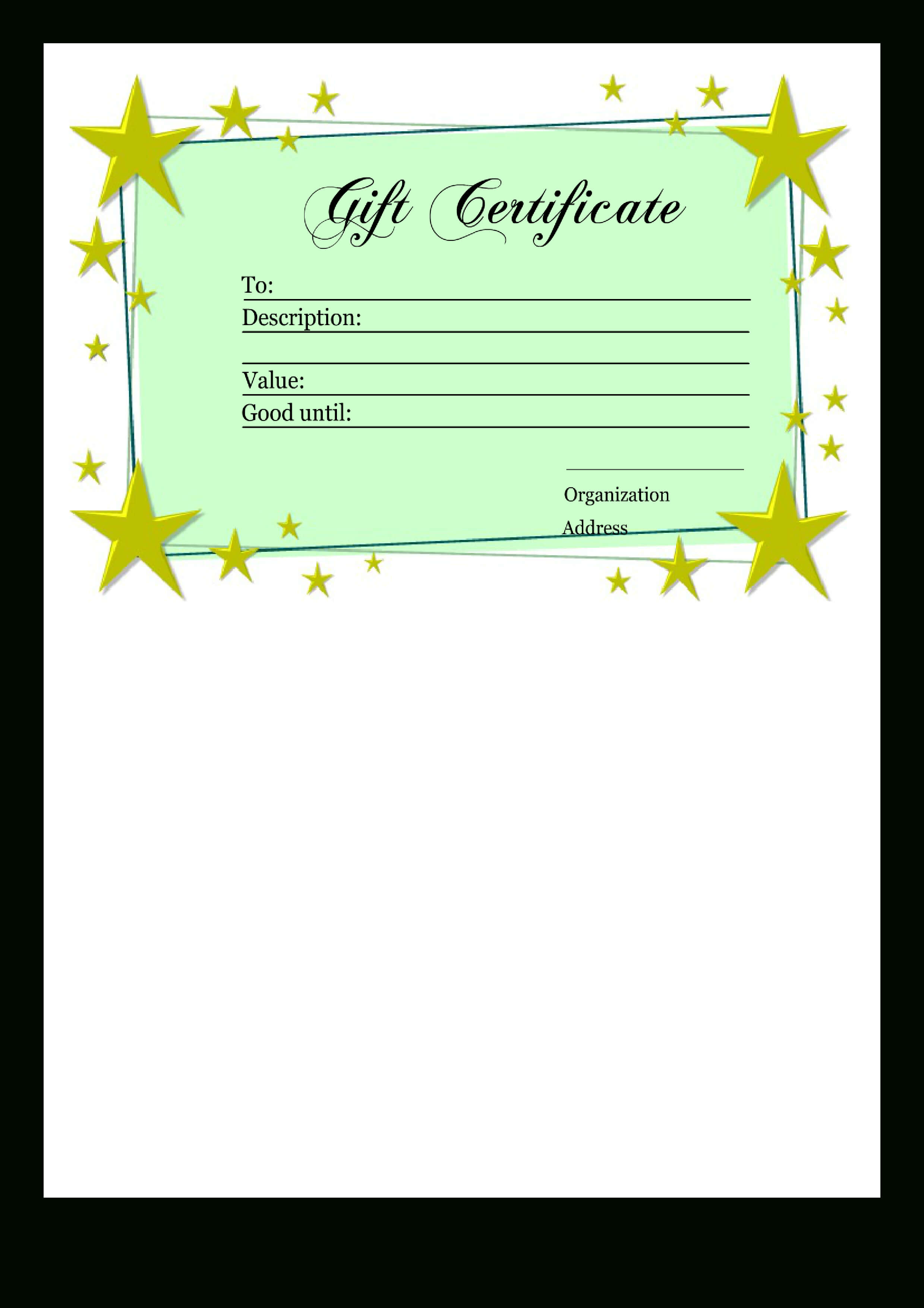 Homemade Gift Certificate Template | Templates At With Homemade Gift Certificate Template