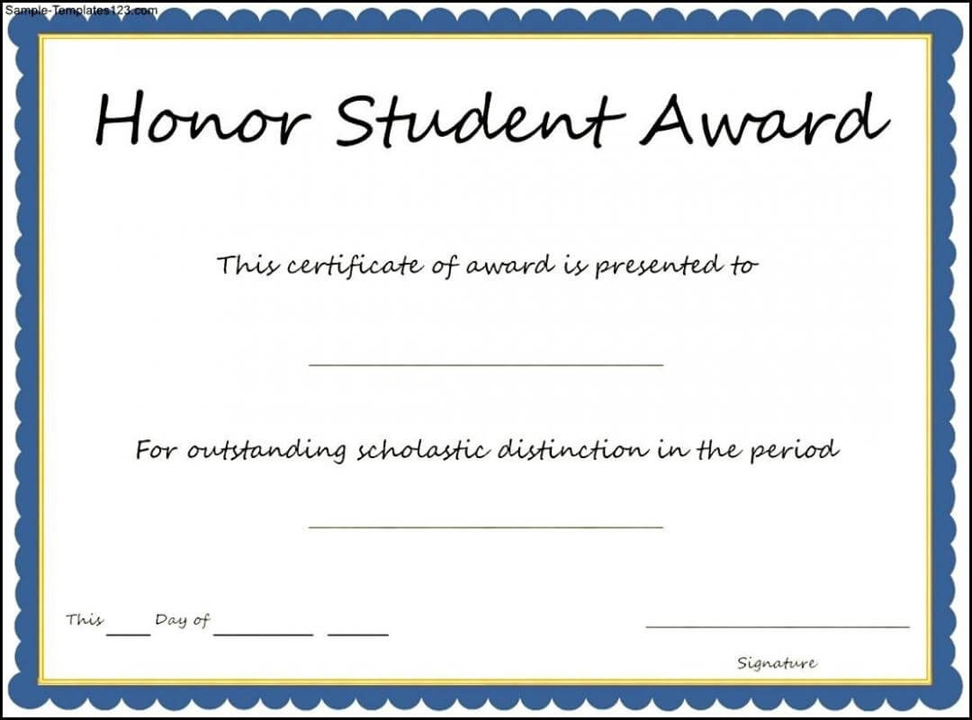 Honor Roll Certificate | Template Business In Honor Roll Certificate Template