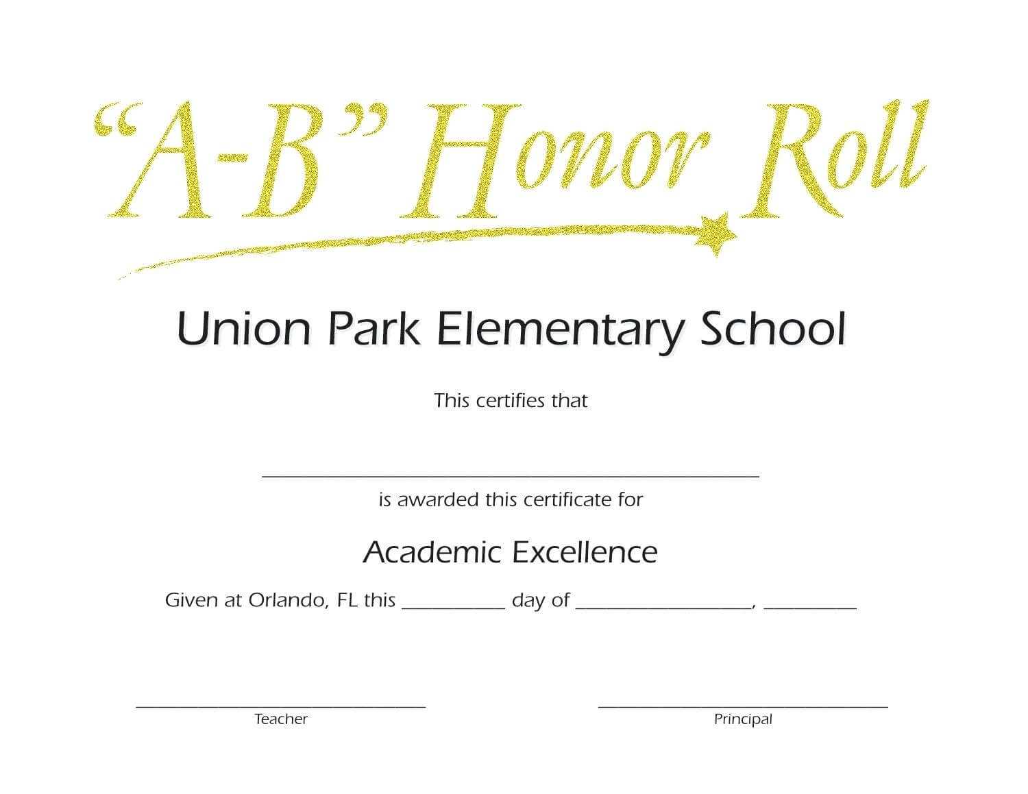 Honor Roll Certificate Template – Wepage.co Throughout Honor Roll Certificate Template