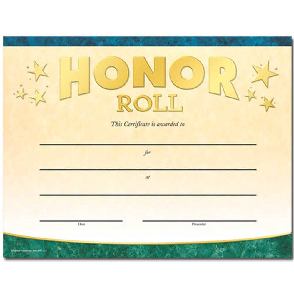 Honor Roll Gold Foil Stamped Certificates Regarding Honor Roll Certificate Template