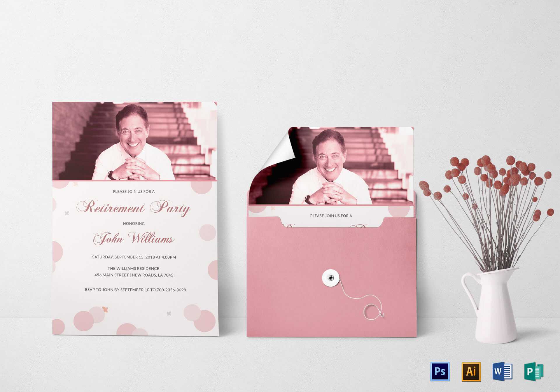 Honored Retirement Party Invitation Card Template Regarding Retirement Card Template