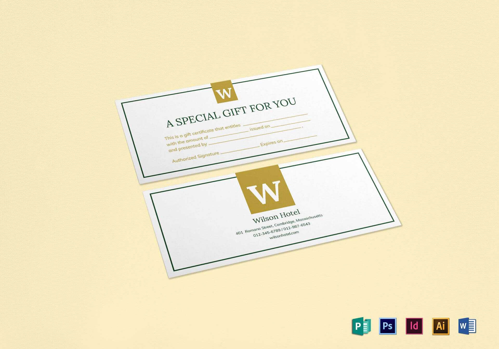 Hotel Gift Certificate Template For Gift Certificate Template Publisher