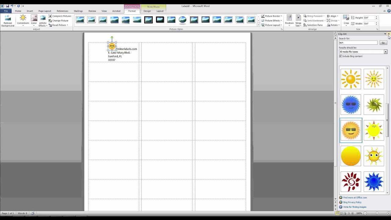 How To Add Images And Text To Label Templates In Microsoft Word In 33 Up Label Template Word